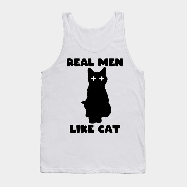 cattshirt real men like cat Tank Top by Studio Paman